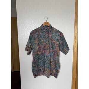Pete Huntington Reserve Men’s Batik Camp Shirt Medium Colorburst Floral Tropical